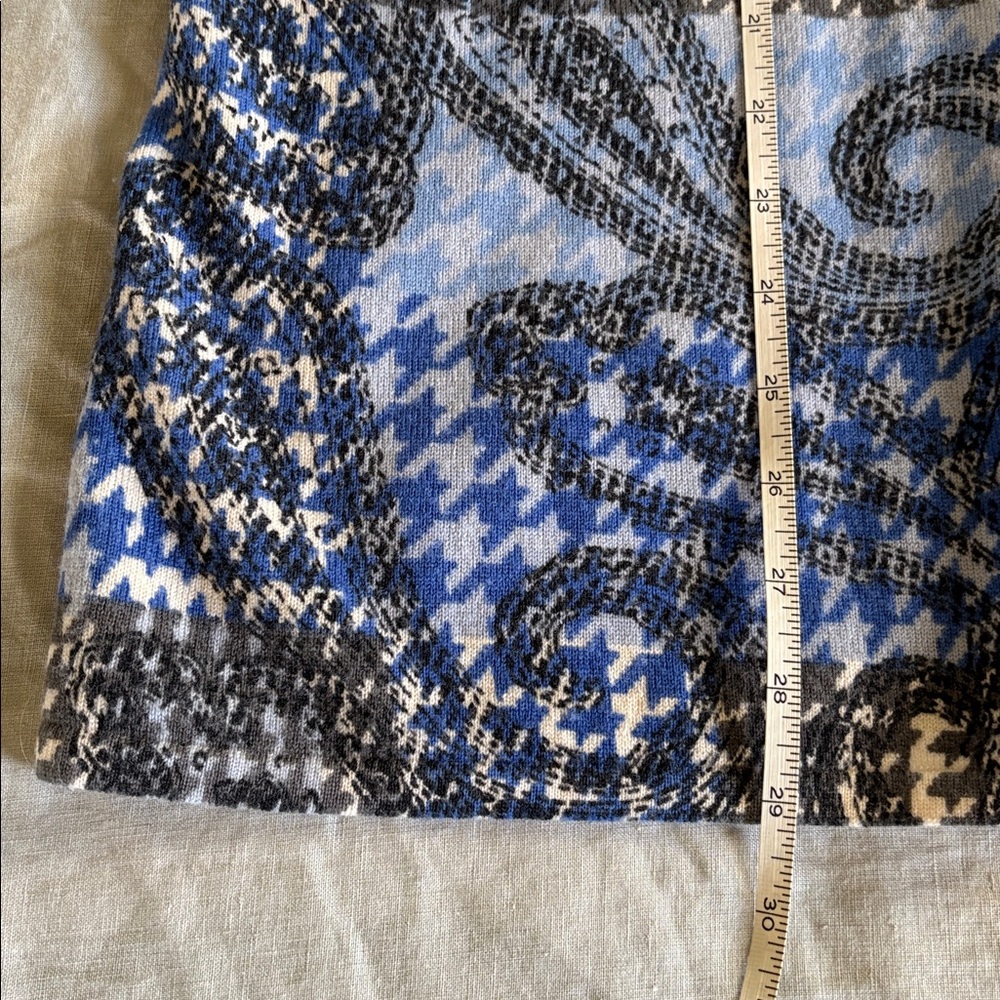 TALBOTS HOUNDSTOOTH & PAISLEY MERINO WOOL CARDIGAN AND TOP SET - Picture 8 of 16